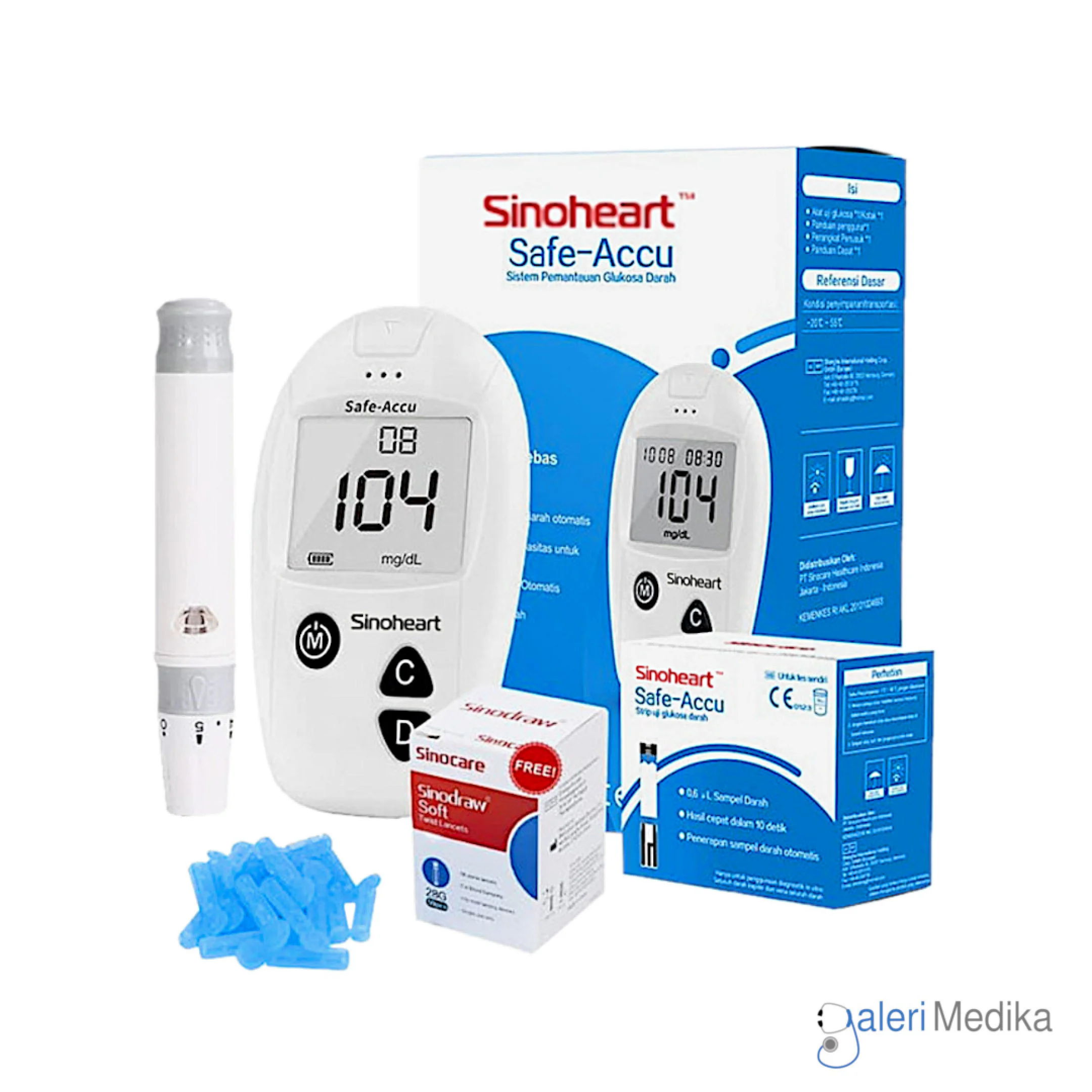 Sinocare Safe Accu, Glucometro tiras mas lancetas - Imagen 3